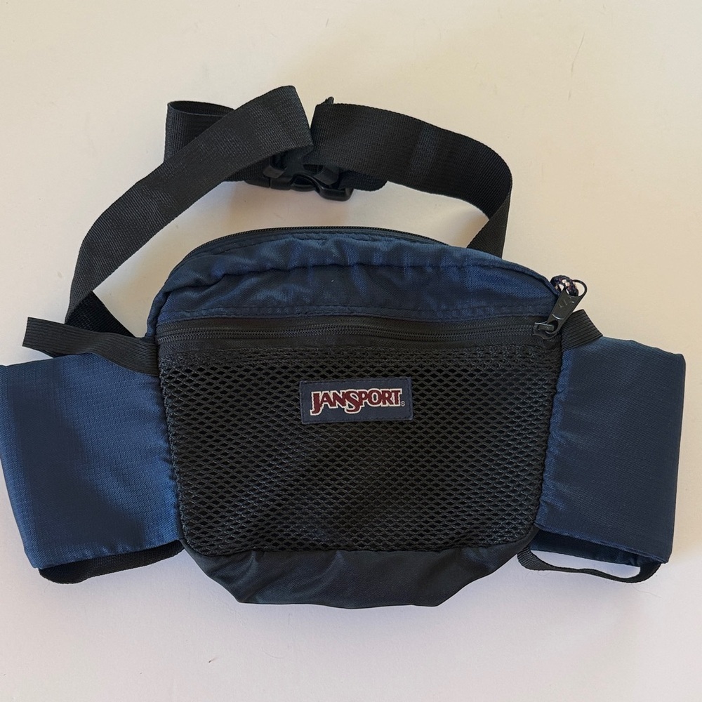 Jansport hiking Fanny water pack pouch navy blue EUC